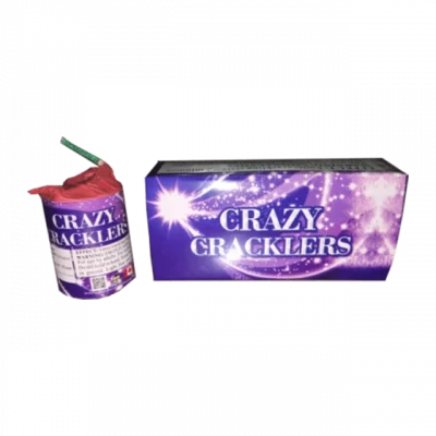 Crazy Cracklers ground spinner fireworks – purple packaging with one cylindrical item and product box
