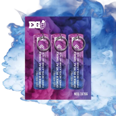 EG25 blue smoke grenade 3 pack for boy gender reveal celebrations and baby announcements