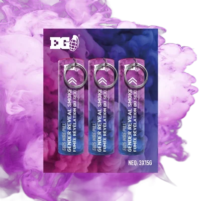 EG25 pink smoke grenade 3 pack for girl gender reveal celebrations and baby announcements