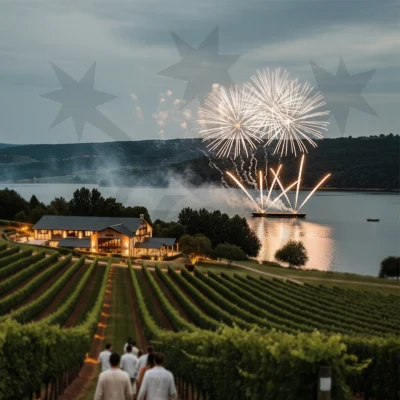 A professionally choreographed fireworks display designed to enhance the winery’s landscape