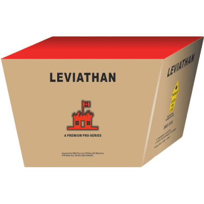 Brown wrapped, fanned firework cake with a castle logo on the package